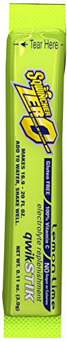 Sqwincher ZERO Qwik Stik - Sugar Free Electrolyte Powdered Beverage Mix, Lemon Lime 060106-LL (Pack of 50)