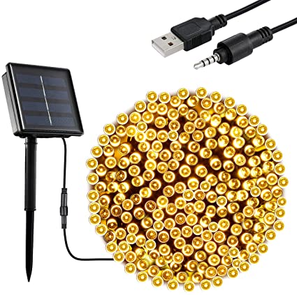 22M/72ft Solar String Lights Outdoor, OxyLED 72ft 200 LED Solar Fairy Lights Outdoor Garden Waterproof IP65 Garden Lights Solar Powered with USB for Home Wedding Party Christmas Halloween