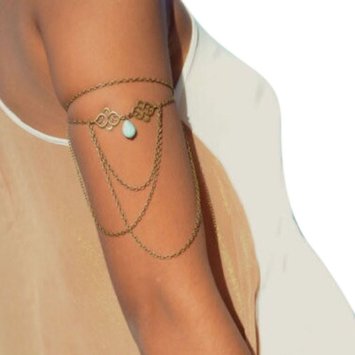 Vovotrade(TM) 2015 fashion Turquoise Drop Arm Harness Slave Chain Upper Armband Cuff Armlet Bracelet