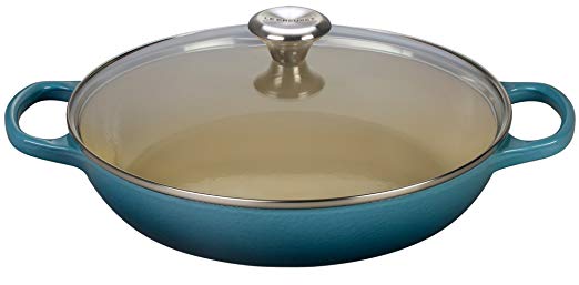 Le Creuset of America Enameled Cast Iron Buffet Casserole with Glass Lid, 3 1/2 quart, Marine