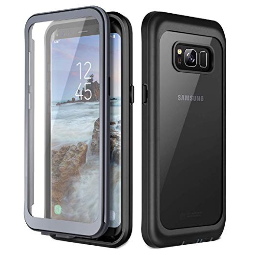 Prologfer Case for Samsung S8 Plus Case 360 Degree Protection Built-in Screen Protector Cover Shockproof Dust-Proof Shell Slim Fit Rugged Clear Bumper Defender Armor Case for Samsung Galaxy S8 Plus