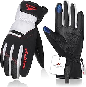 Achiou Ski Snow Gloves Winter Warm 3M Thinsulate Waterproof Touchscreen Men Women