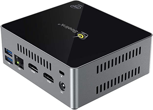 Mini PC, Beelink J34 Windows 10 (64-bit) 8GB/256GB SSD Intel Apollo Lake J3455 Processor, Supports Auto Power On/2.5'' HDD & SSD/4K/Dual HDMI/Dual WiFi/Gigabit Ethernet/Fan, Mini Computer