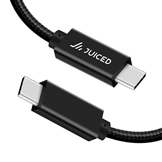 Juiced Systems PowerUp 10 Gbps USB-C to USB-C Data Transfer Cable - Black 6.5ft | 2 Meters | USB-C 3.2 Gen 2