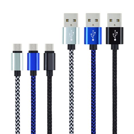 MIVINE [Pack of 3Pcs] 10Ft Braided USB Type C Cable, USB Type C to USB A Charging Cord Sync Data Cable for Galaxy Note 7, Moto Z, ZTE Axon Max, MacBook, Nokia N1, Nexus 6P 5X, LG G5 HTC 10 and More