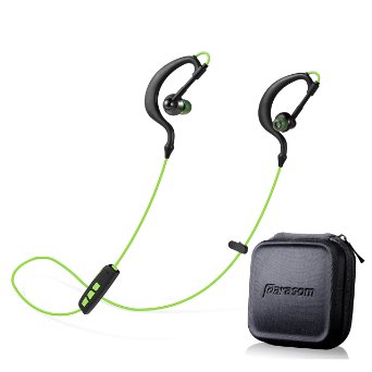 Parasom P6S Upgraded Version V41 Earhook Bluetooth Earbuds Lightweight Headsets with Mic For Wireless Sports Running and Gym Workout for Iphone Samsung Android Smart Phones Blackgreen