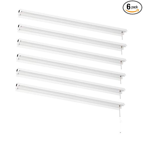AmazonCommercial Linkable LED Utility Shop Light, 4-Foot, 4500 Lumens, 40 Watt, Energy Star and ETL Certified | Cool White, 6-Pack