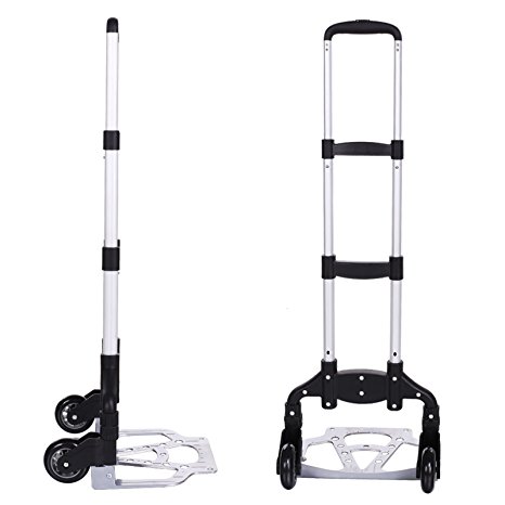 Portable Heavy Duty Folding Hand Truck Luggage Cart Large Capacity, Industrial/Travel/Shopping (Style1-150 lbs)