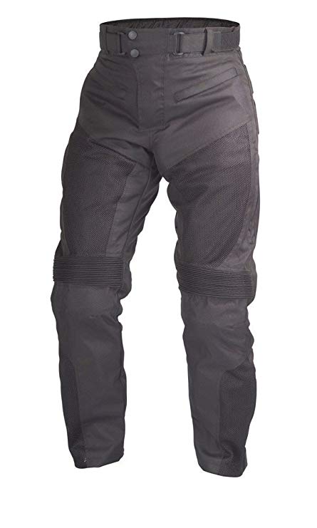 Motorcycle Sport Mesh Riding Pants Black with Removable CE Armor PT3 (5XL)