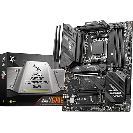 MSI MAG X670E Tomahawk WiFi Motherboard, ATX - Supports AMD Ryzen 7000 Series Processors, AM5-80A SPS VRM, DDR5 Memory Boost 6600 MHz/OC, PCIe 5.0 x16, M.2 Gen5, Wi-Fi 6E