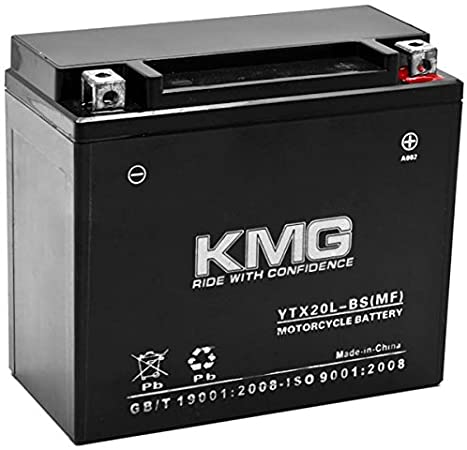 KMG Battery Compatible with Honda 1800 VTX1800C F N R Retro S 2002-2011 YTX20L-BS Sealed Maintenance Free Battery High Performance 12V SMF OEM Replacement Powersport