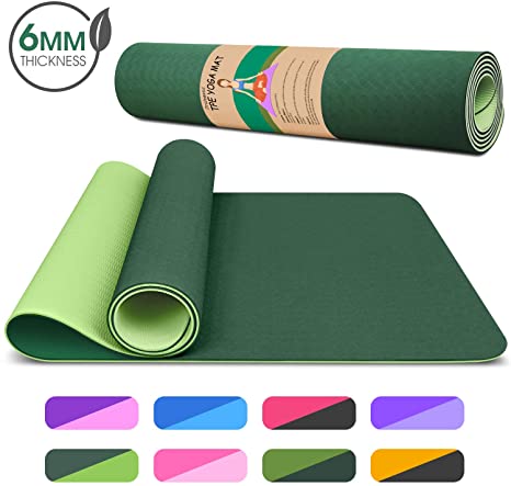Dralegend Yoga Mat Exercise Fitness Mat - High Density Non-Slip Workout Mat for Yoga, Pilates & Exercises, Anti - Tear, Sweat - Proof, Classic 1/4 Inch