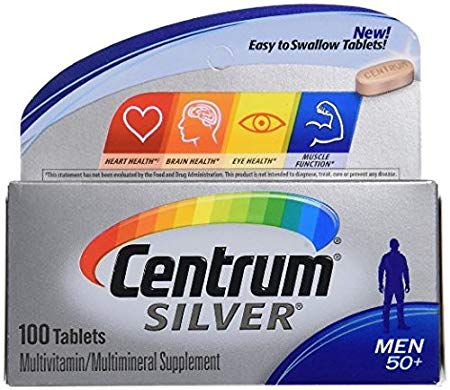 Centrum Silver Men 50   Multivitamin/multimineral 100 Tablets (2 Pack)