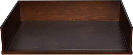 Victor H1154 Letter Tray, Heritage Wood with Faux Leather Tray Pad for a Professional Look. Ideal for Any Home or Office Environment