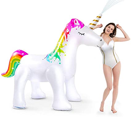 Lovinouse Large Inflatable Unicorn Yard Sprinkler, Giant Water Sprinklers Toys for Summer Fun