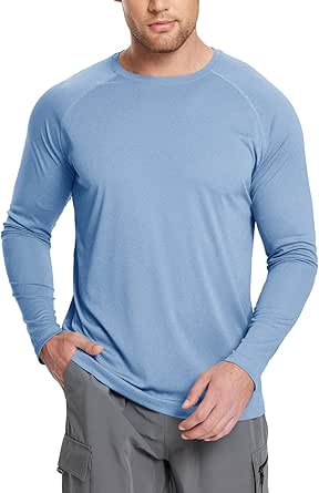 BALEAF Men's Sun Protection Shirts UV SPF UPF 50  Long Sleeve Rash Guard Fishing Running Quick Dry Lightweight