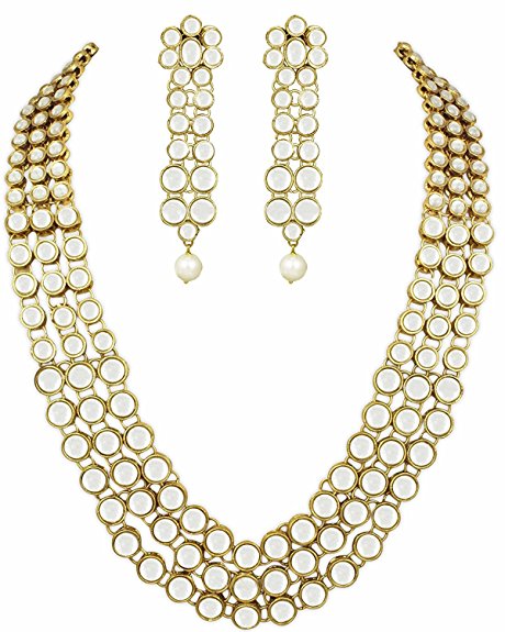 Shining Diva Jewellery Set for Women (White) (rrsd6706s)