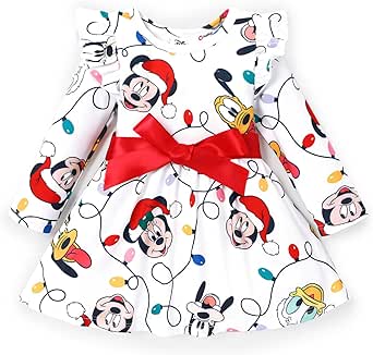 Disney Princess Cinderella Ariel Frozen Elsa Ruffle Sleeve Dress Minnie Mickey Mouse Clothes Baby to Toddler