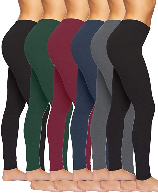 Felina | Velvety Soft Lightweight Leggings | Moisture Wicking | Yoga | 6 Pack