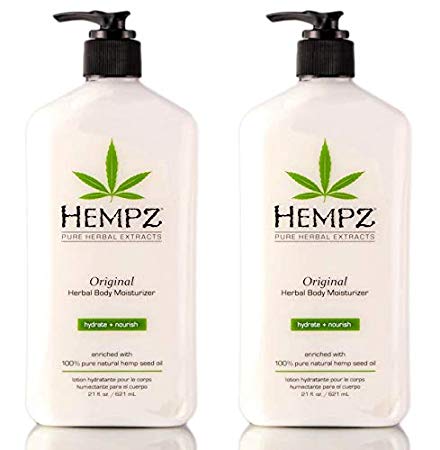 Hempz Original, Natural Hemp Seed Oil Body Moisturizer, 21 oz, 2 Pack
