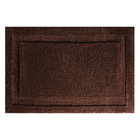 InterDesign Microfiber Spa Bathroom Accent Rug, 34 x 21, Chocolate