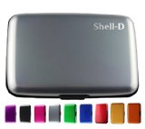 Shell-D RFID Aluminum Wallet Credit Card Holder- Prevent Electronic Scan Theft - Cool Slim Design for Men and Women - 100 Money Back Guarantee Silver