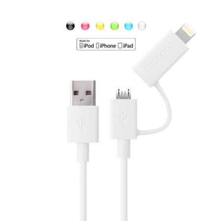 Apple MFI Certified Dodocool 2-in-1 lighting to usb cable8 pin connector  Micro USB Charging Data Cable 3ft 1m for iPhone 5s  5c  5 iPad Air  mini  mini2Samsung HTC LG