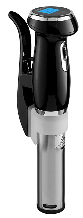 Gourmia GSV130 Digital Sous Vide Machine Pod Immersion Circulator Precision Cooker – Powerful 1200 Watts Motor - Digital Timer Display - Black - Includes Free Recipe Cookbook