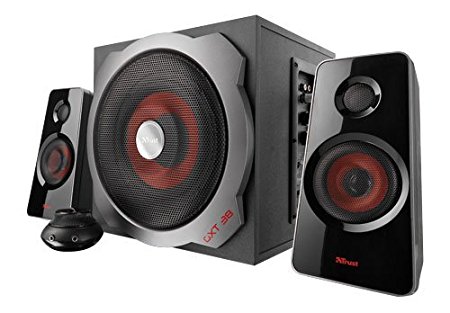 Trust GXT 38 Gaming Speaker Set with Subwoofer, UK Plug (120 Watt) - Black/Red