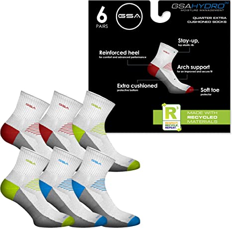 GSA Hydro Sweat Wicking Sustainable Yarn, Men's Performance Socks