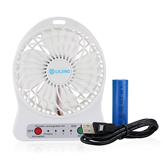 efluky 4 Inch 3 Speeds Portable mini Fan USB Fan Table Fan Desk Fan Cooling Fan cooler for Home and Office,Indoor and Outdoor Use (white) …
