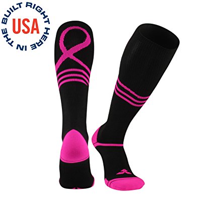 Epivive Breast Cancer Awareness OTC Athletic Socks: Mens & Womens Antimicrobial Sport Running Sock Set with Pink Logo for Adults & Kids