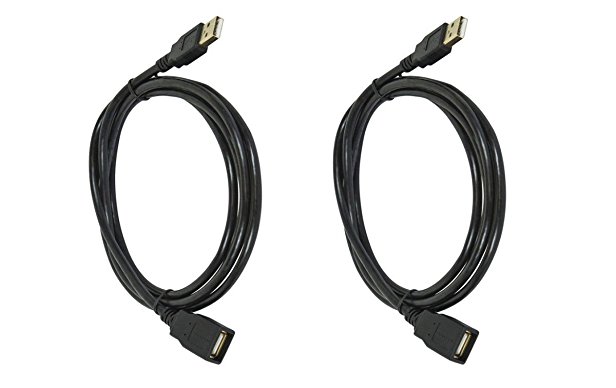 C&E 2 Pack USB 2.0 A Male to A Female Extension 28/24 AWG Cable, Gold Plated, 10 Feet, CNE611938