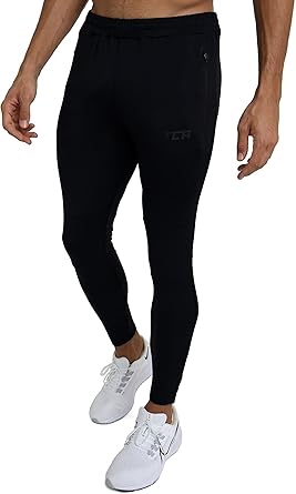 TCA Men's Rapid Quickdry Tapered Tech Training Track Pants with Zip Pockets