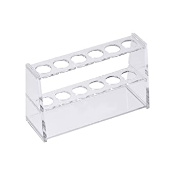 uxcell Acrylic Test Tube Holder Rack 6 Wells for 25ml Centrifuge Tubes Clear