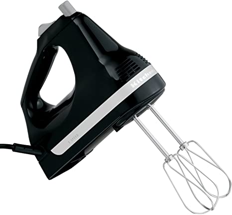 KitchenAid RRKHM5OB 5-Speed Ultra Power Hand Mixer, Onyx Black (Renewed)