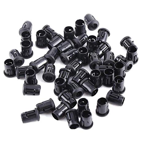 50Pcs Plastic Black Lamp Socket Diode Holder Clip Bezel Mount 3mm 5mm 8mm 10mm LED Holders Panel Display (5mm)