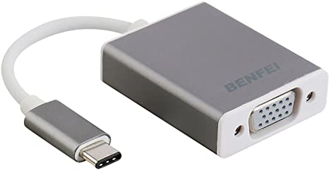 USB Type C(Thunderbolt 3) to VGA Adapter, Benfei USB 3.1 (USB-C) to VGA Adapter Male to Female Converter for Apple New MacBook [2015 ,2016]