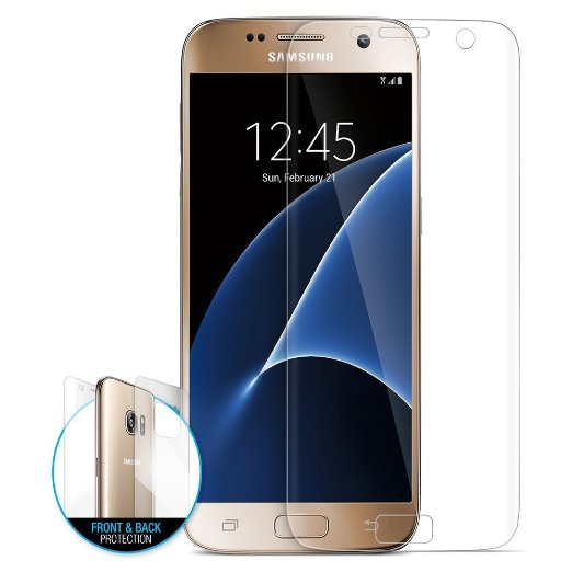 [2 Pack] Samsung S7 Screen Protector, MaxTeck [Liquid Skin] Samsung Galaxy S7 Screen Protector [Ultra Soft] Thin Film Set, Front Film   Back Film - [Not Support Samsung S7 Edge]