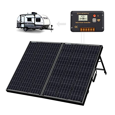 ECO-WORTHY 120 Watt 12Volt Off Grid Monocrystalline Portable Foldable Solar Panel Suitcase with Charge Controller