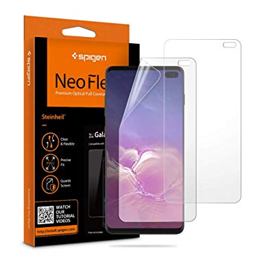 Spigen, 2Pack, Samsung Galaxy S10 PLUS Screen Protector, NeoFlex, Case Friendly, Wet Application, TPU Film, Full coverage, Case Compatible, Samsung S10 PLUS Screen Protector (606FL25994)