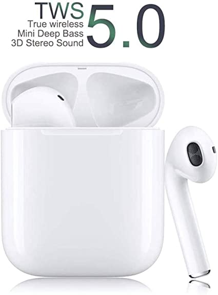Wireless Earbuds Bluetooth 5.0 Headset, 3D Stereo Bluetooth Headset IPX5 Waterproof Pop-up Window Automatic Pairing Fast Charging in-Ear Headphones, Noise Reduction and Sweatproof Headphones