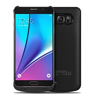 Note 5 Battery Case, SQDeal [U.S.Stock] Portable Slim 4200mAh Extented Backup Battery Charging Case Power Bank Charger Case for Samsung Galaxy Note 5 (Black)