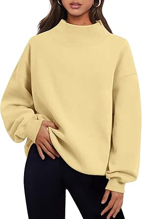 Trendy Queen Womens Oversized Sweatshirts Turtleneck Pullover Long Sleeve Hoodies Tops Fall Outfits 2024 Clothes