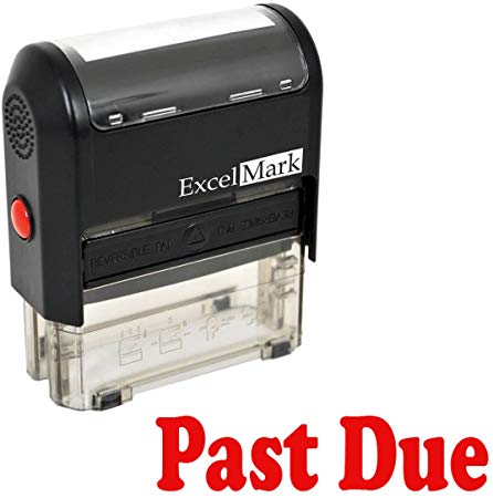 Past Due Self Inking Rubber Stamp - Red Ink