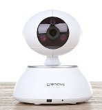 Crenova PT100A 720P HD WIFI Surveillance IP Camera with PTZ Night Vision Support Home 64 Wireless Alarm Sensors for Home Security White