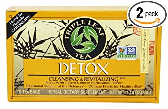 Triple Leaf Natural Herbal Tea, Detox 20 bags (Pack of 2)