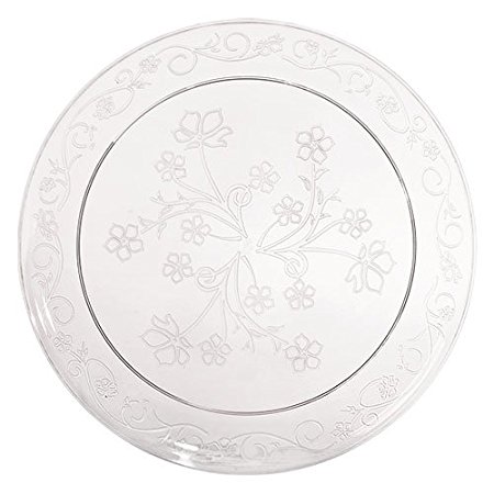 Premium Quality Heavyweight Plastic Plates China Like. Wedding and Party Dinnerware Plastic Plates 20 count, 9 inch, Clear