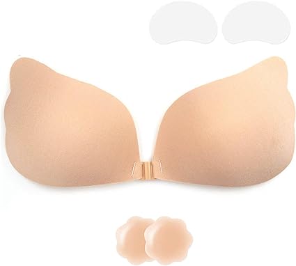 BTkviseQat Klebe BH Push up BH Rückenfrei, Trägerloser BH, Rückenfreier BH, Wiederverwendbare Unsichtbarer BH Silikon BH Trägerlos Haut Freundlich Selbstklebend BH,für Aalle Rückenfreie Kleidung