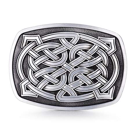 MASOP Rectangle Original Irish Celtic Knot Gentleman Belt Buckle Men Keltic